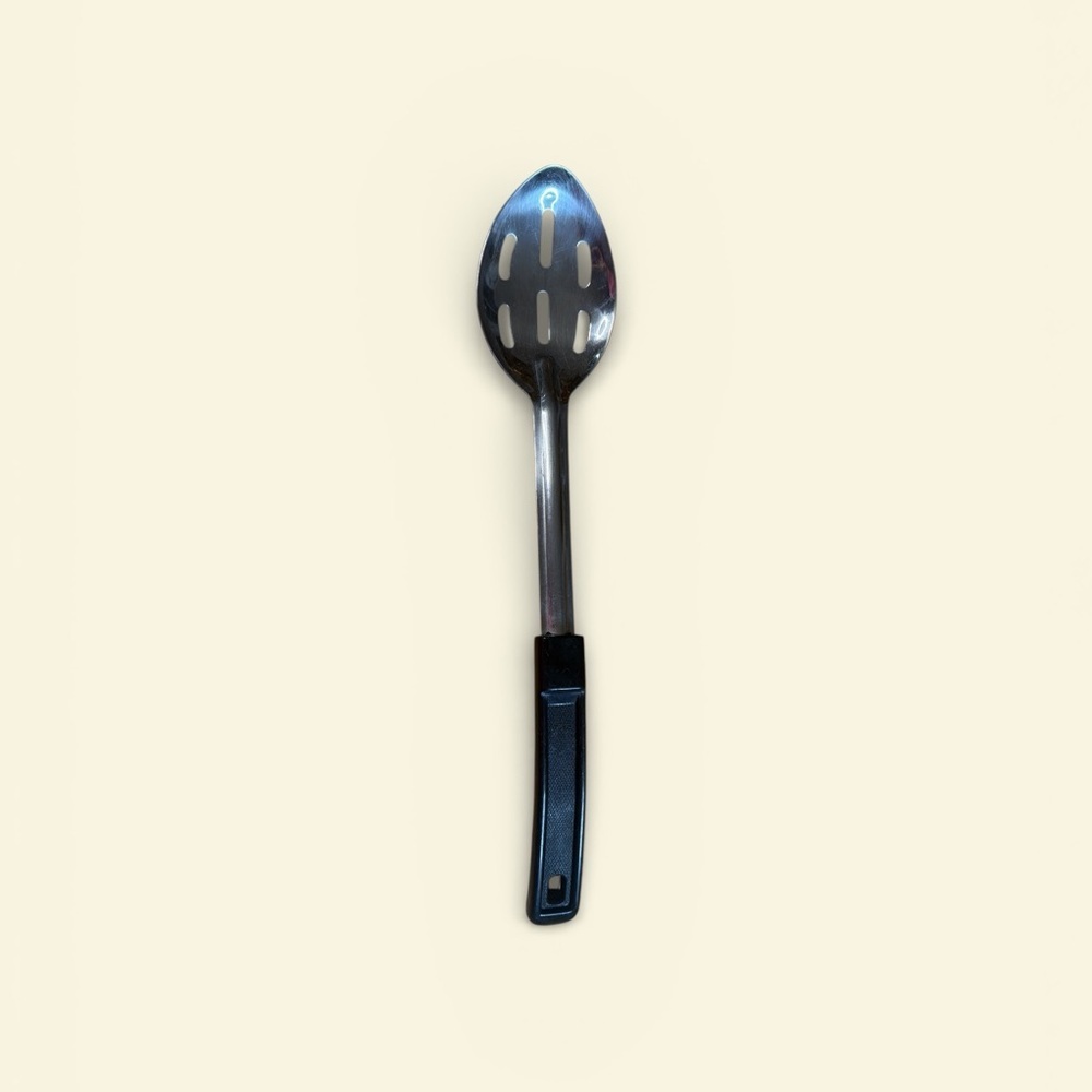 Marc Ecko Black Handle Silver Slotted Spoon